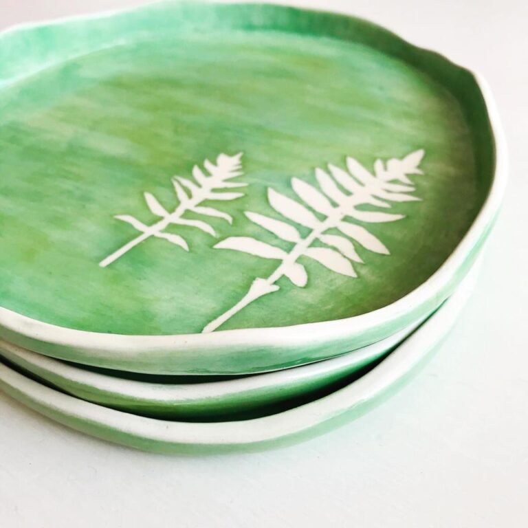 EGWL Hand Painted Plate Ferns 768x768