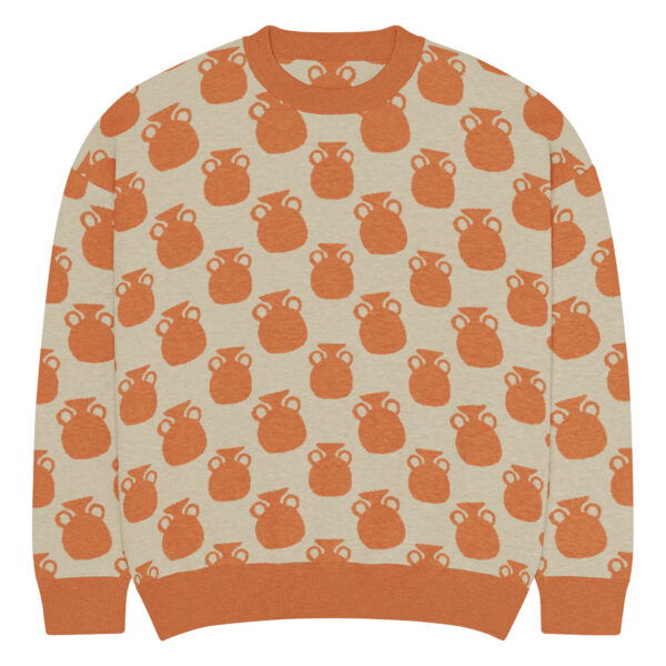 Orange Vases Knitted Sweater