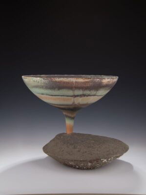 Chalice mounted in rock by Mary Fox