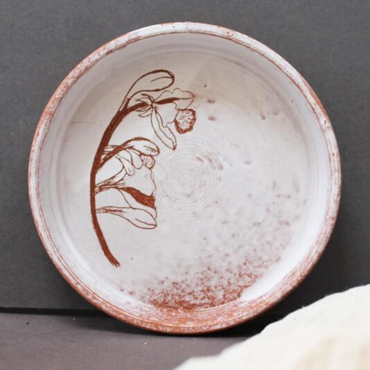 Gulmohar flower twig small plate 800