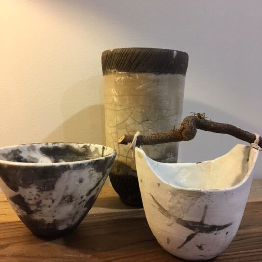 Linda Douglas raku pots clay (1)