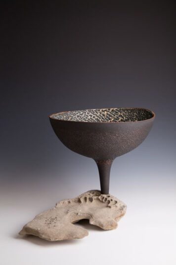 Chalice mounted in rock by Mary Fox