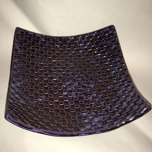 Square.Embossed.Dish.Blue.Black