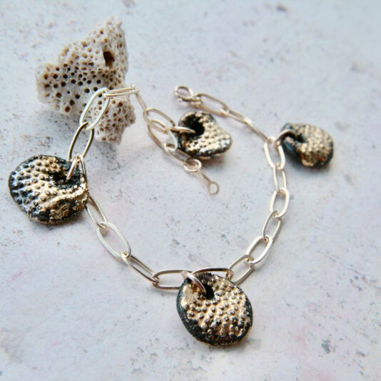 charm bracelet, organically shaped charms, decorella jewellery